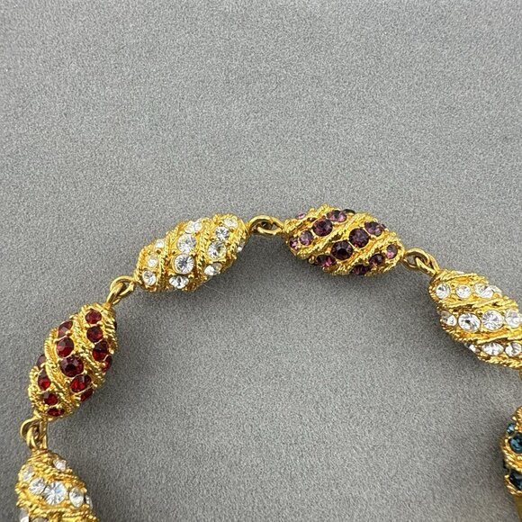 Camrose and Kross JBK Bracelet Rhinestone Royal Egg Jackie Kennedy Gold Tone - Picture 11 of 15